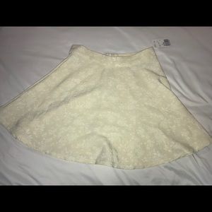 White Floral Embroidered Circle Skirt